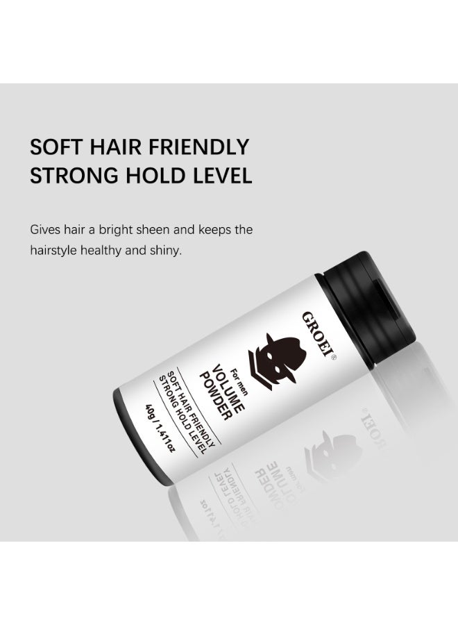 GROEI 2-PACKS Texturizing Powder for Men, Easy to Apply, Instantly Adds Texture and Volume, All Natural Ingredients, Strong Hold Hair Powder for Men 40g*2 - Image 5